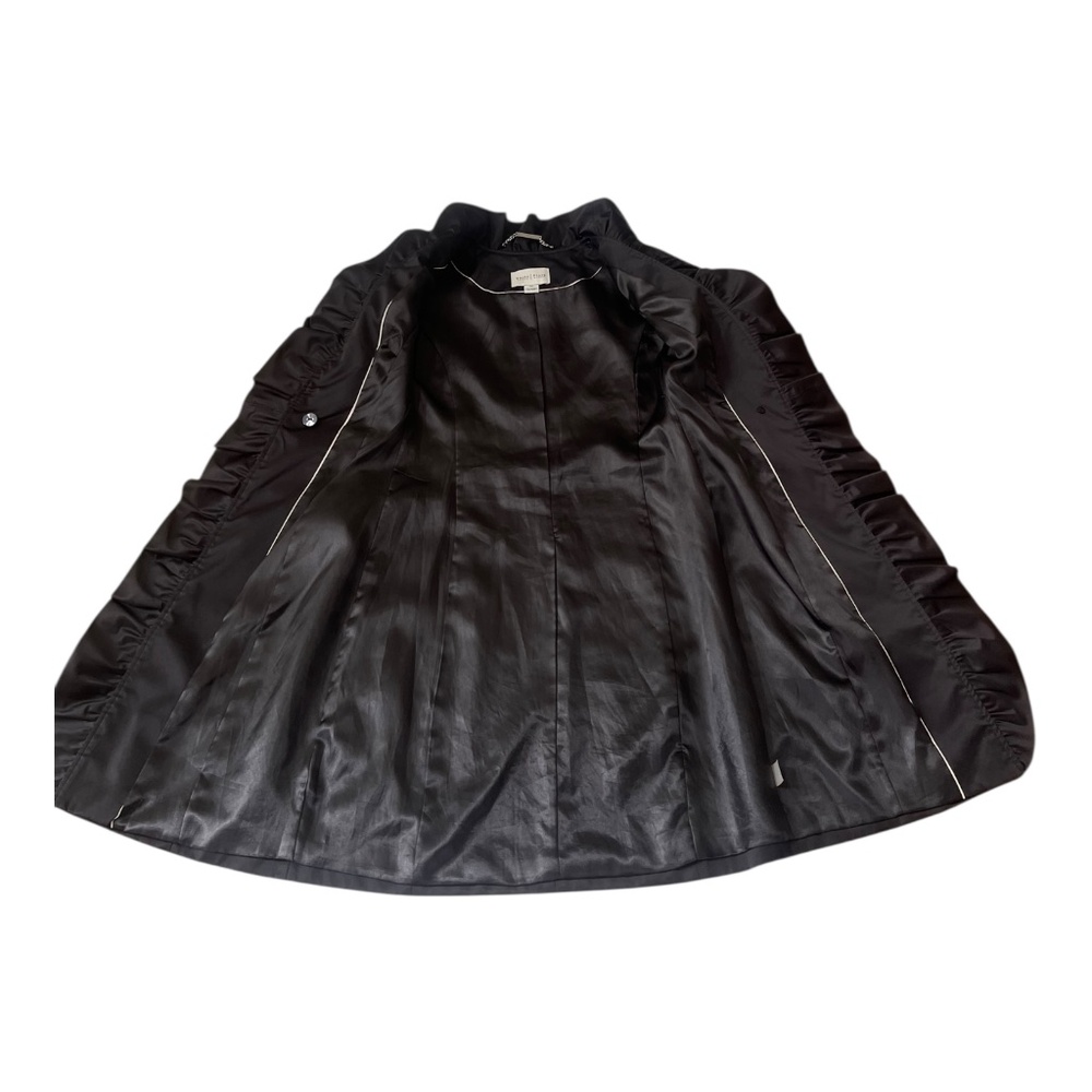 White House Black Market Black Trench Coat Size 00 - Picture 14 of 16